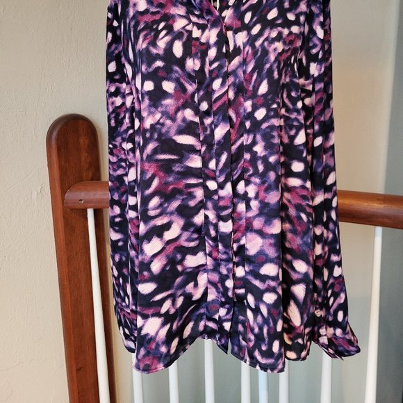 Shades of purple Robert Rodriguez collared women's long-sleeve shirt size L - Picture 4 of 4